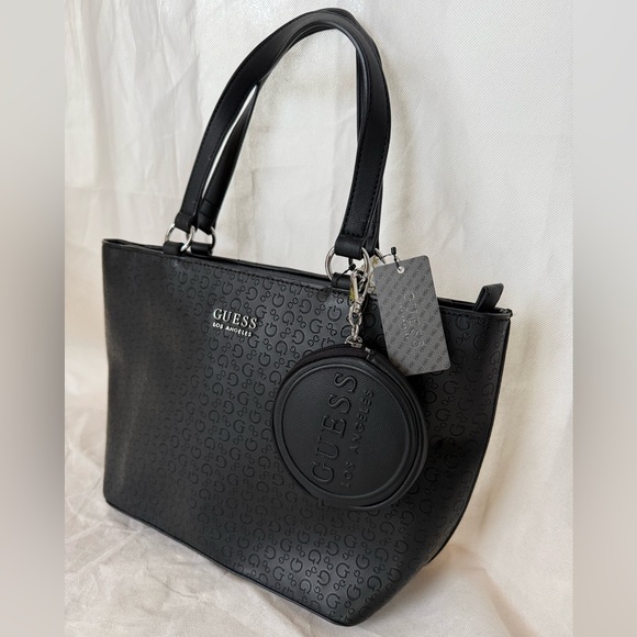 GUESS Black Patterned Tote - Picture 2 of 13